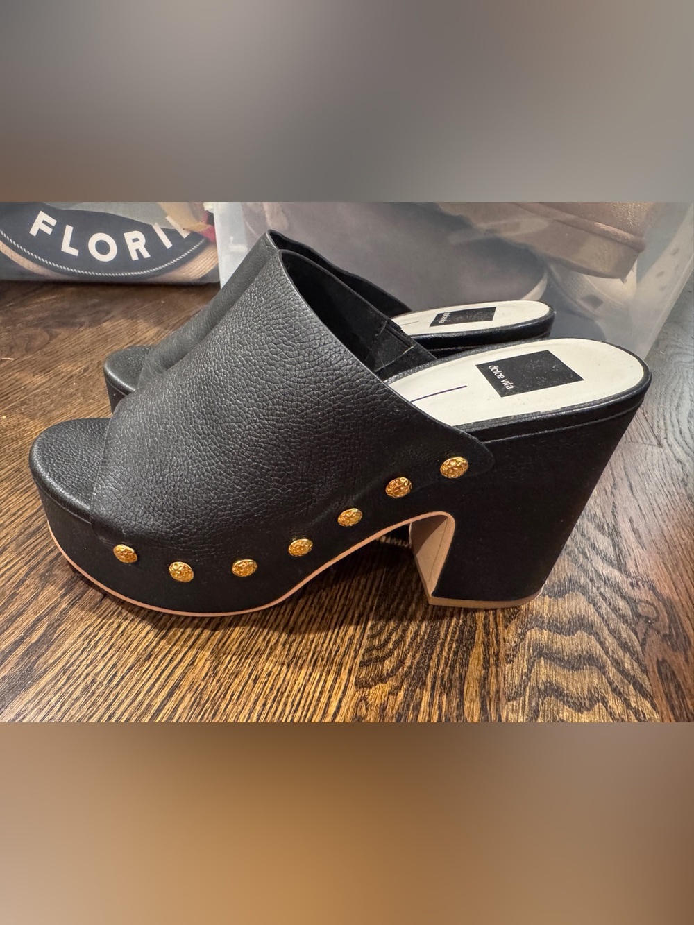 Dolce Vita Emol Black Platform Sandals size 9
